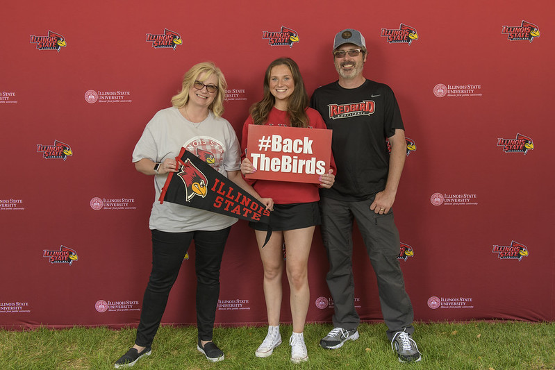 Family posing with ISU Family Weekend printables